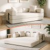 78-inch Modern Corduroy Sofa Bed with High-Density Foam - Convertible Sleeper Suitable for Guest Room, Home Office, Dorm, Space-Saving Folding Bed, Assembly, Corduroy Upholstery for Small Apartments & Multifunctional Furniture