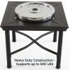 product-fancy-a3a04409-5b9b-487a-be0a-fb72cc3d727a 21.5" Square Outdoor Side Table - Heavy Duty 500 LBS Weight Capacity, Weather Resistant Metal Patio End Table for Garden, Poolside, And Indoor Use (Black)