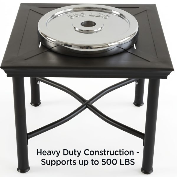 product-fancy-a3a04409-5b9b-487a-be0a-fb72cc3d727a 21.5" Square Outdoor Side Table - Heavy Duty 500 LBS Weight Capacity, Weather Resistant Metal Patio End Table for Garden, Poolside, And Indoor Use (Black)