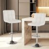 product-fancy-a3dc9eea-29f9-4da7-8176-864e04ee7162 Adjustable Armless Swivel Bar Stools Set - Hydraulic PU Leather with Thickened Seat Cushion & Backrest for Kitchen Counter Height Home Bar