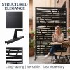 product-fancy-a3e67a2d-c494-4d0d-941e-07e16038e6da Freestanding Black Metal Privacy Screen 76"x48", Bold Indoor Outdoor Decorative Fence Panel Divider for Deck Balcony Patio Backyard Lawn Garden Pool Yard Porch Front Yard Bedroom Living Room Office Studio Entryway Hallway Restaurant Decorative Fence