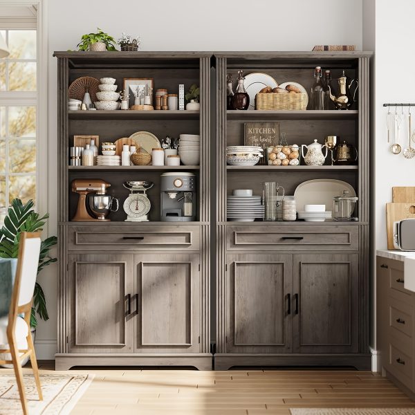 product-fancy-a4306b24-6f5b-417a-8fd5-90bcacf66fed Farmhouse Bookcases with Doors And Drawer, 6 Shelf Display Storage Shelves 70 in Tall Bookshelf for Home Office