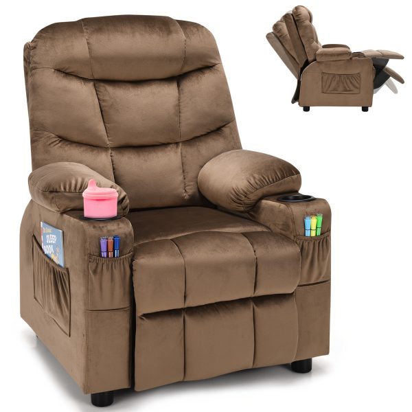 product-fancy-a4cc9f01-dbb2-4e0c-9557-d1e842333a8e Girls' Pink Velvet Recliner Chair with Cup Holder & Storage Pocket - Heavy-Duty 300lb Capacity, Ergonomic Backrest & Armrests, Manual Recliner with Safety Belt - Modern Soft Cushioned Lounge Chair for Kids & Teens, Easy Assembly, Ideal for Bedroom, Living Room, Home Theater - Durable Wood Frame & Fabric, Ideal Gift for Girls 3-12 Years (Pink, Purple, Black, White, Grey Available), Lounge Chair for Teens, Comfortable Sitting, Playroom Seating, Stylish Recliner, Highcapacity Recliner, '