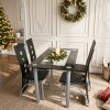 product-fancy-a509c6de-4dc1-4feb-bf5d-0921ab6aa5c9 4pcs Hollow Decoration PU Leather Dining Chair Black