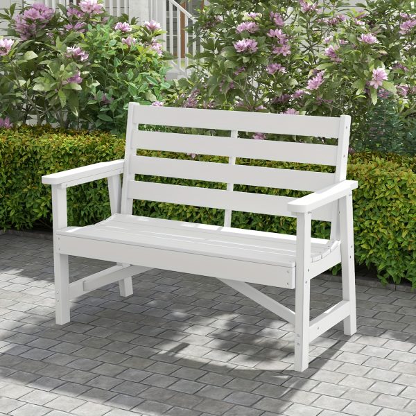 product-fancy-a516bcaa-dc9d-4619-8a5b-b638d280a96d 51.5' Outdoor Bench Heavy Duty HDPE Garden Bench for Patio, Park, Porch & Backyard Comfortable 2-Person Seating Rust-Free & All Weather Resistant