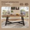 product-fancy-a524aeaf-2d8d-415e-9966-d3aaca5e926d Brown Color Dining Table Set, 72" Long, Large 6-8 Seater Dining Table, Heavy Duty 300Lbs Load, Waterproof Scratch-Resistant Top, for Gathering Conference, Big Family Dinners, Parties