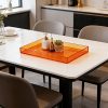 Orange Transparent Acrylic Tray - Creative Desktop Organizer Tray, Multi-functional Home Decorative Tray, Fashionable Minimalist Style Coffee Table Tray, Bathroom Cosmetic Storage Tray, Living Room Ornament Display Tray. Made of High-quality Acrylic
