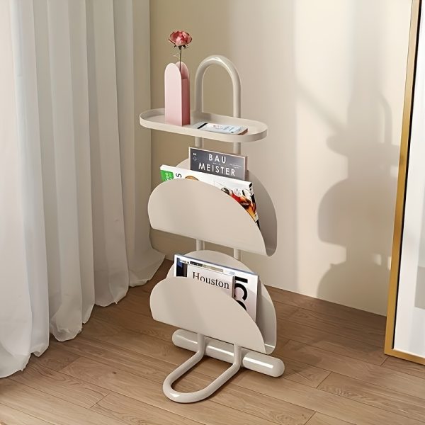 A Creative Side Table for The Living Room Balcony, Serving As a Coffee Table, Magazine Shelf, And Bedside Storage Rack