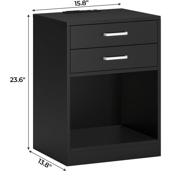product-fancy-a61336c4-41c5-431f-9888-229d78cae6ff Nightstands Set Of 2, White Night Stand With Charging Station & Drawers, Night Stands For Bedroomsy For Hallway & Living Room