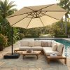 product-fancy-a6382074-4c9f-480f-b219-be3a1626fd1a 10-Foot Patio Offset Umbrella with a Base, Cantilever Design, Featuring a Crank And Cross Bases, Suitable for Outdoor Use, Heavy-Duty Construction, Includes Push Button Tilt, Perfect for Christmas And Halloween