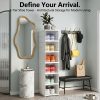 product-fancy-a640b789-8d86-48aa-903a-2b41bc48f605 6-Layer Foldable Shoe Cabinet with Transparent Doors & Dustproof Lid - Large Capacity Space-Saving Plastic Storage Box Suitable for Entryway, Hallway, Shoe Rack, No Assembly Required, -Standing Design for Use