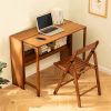 product-fancy-a685f441-9ad5-48a2-9c96-a5b69172eaf2 Bamboo Folding Desk, Laptop Desk with Storage Shelf Writing Desk Vanity Table Small Computer Table Space Saving Workstation for Home Office Dark Brown
