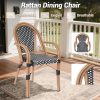 product-fancy-a6b1d2e0-18ab-426d-ae7a-1102abad3488 French Bistro Chairs Set Of 2, Hand-Woven PE Rattan Outdoor Arm Dining Chairs with Metal Frame for Garden Balcony