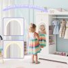 product-fancy-a6dde7b4-8d5d-4290-b76f-591f98736397 Kids Armoire with Jewelry Cabinet, Kids Dress Up Storage wth Shelves, Girls Wardrode Costume Organizer with Mirror, Children Closet with Armoire for Bedroom, Kids Room, Girls, Kids Room Furniture, Bedroom Storage, Stylish Kids Wardrobe, Playful Design, Hardwood Construction, Quality Wood Finish, Shelved Wardrobe, Parents Organizing, Childrens Clothing