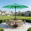 [Heavy Duty Patio Umbrella] 9ft Outdoor Umbrella, Heavy Duty Patio Umbrella with Crank, 6 Sturdy Ribs, UV Block for Market, Pool, Backyard, Garden (Base Sold Separately)