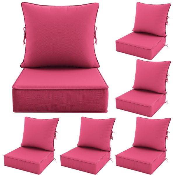 product-fancy-a71f68ba-dbc6-437a-a7d5-6c4995bda554 Outdoor Cushion Set of 1pc/2pcs/4pcs/6pcs - Thick 35D High-Density Foam Cushions Measuring 24*24*6.5 Inches, Featuring Quick Rebound, High Durability, And Easy Cleaning, Suitable for Outdoor Furniture Like Sofas And Patio Chairs