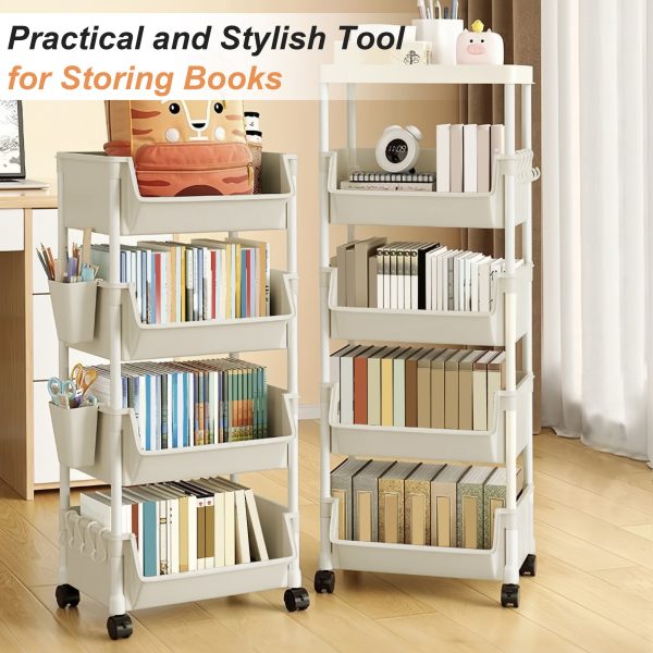 product-fancy-a720b210-280b-414c-935e-7dd7f685f771 Multi-Functional Bookshelf, Floor Standing Storage Rack, Movable Snack & Sundries Cart, Multi-Layer Organizer Shelf for Living Room And Kitchen