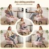 product-fancy-a791bf1d-f361-4568-90a3-e31c883eb73b DURAYLOLY Ergonomic Cross Legged Chair, 360° Swivel Meditation Chair with Wheels, Height Adjustable Seat, Strong Lumbar Support, Home Office Furniture, Teddy Fabric