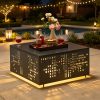 product-fancy-a7b06b12-c354-48b2-8254-b368e2332874 Only One Outdoor Metal Coffee Table with Lights And An Umbrella Pole Hole, Black Or Gray Two Table Color Options, A Coffee Table Suitable for Pairing with Outdoor Patio Furniture, Easy to Assemble