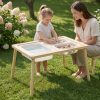 Kids Sensory Table with 3 Storage Bins, Solid Pine Wood Activity Table, Double-Sided Drawing & Play Surface, Sand And Water Play Table for Toddlers, Indoor Outdoor Learning & Craft Table