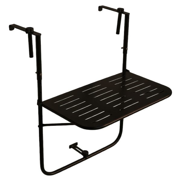 product-fancy-a7faa7bc-d981-4fd3-b6e9-2f3265e878c5 Balcony Railing Table, Outdoor Folding Hanging Table with Adjustable Heights, Heavy Duty Metal Hanging Bar Table for Patio, Garden and Deck