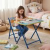product-fancy-a87d7372-3918-448f-9ead-a0d15966053a Small Classroom Desk And Chair Set Suitable for Students 3-18 Years Old Youngsters's Study Table Primary School Students Writing Homework Book Table Foldable Home School Desk And Chair Set