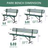 Sturdy Outdoor Metal Park ing, Offered in 4/6/8 Feet, Outdoor with Back Support And Portable Structure, Commercial ing for Shopping Centers, Retail Stores, Parks, And Patios