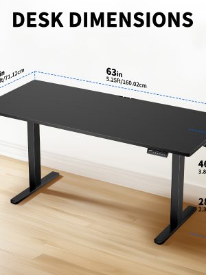 Adjustable Height Electric Lift Desk - 63/55/48 Inch - Ergonomically Designed Office Desk - Gaming Desk - Suitable For Home Offices, Cafes, Restaurants - Electric Standing Table - UP TO 40% OFF - Easter Gift
