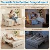 product-fancy-a9499cd0-5e2c-4010-b6bd-020ff06e7079 3in 1 Convertible Queen Sofa Bed, Pull Out Sleeper Couch, Armless Loveseat for Small Spaces