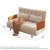 product-fancy-a9617f16-74fe-4967-ba73-112543da0e24 1 Modern Cotton And Linen Convertible Sofa Bed with 5 Adjustable Backs, Adjustable Height Pillows - Living Room Recliner, Single Or Double Use, Living Room Furniture Sofa | Neutral Home Decor | Wood Frame Sofa (Beige/Coffee)