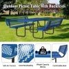product-fancy-a9d01f70-b2cb-4f4a-b340-25442eafde1b 6-Person Outdoor Round Iron Picnic Table with Built-in Bench and Umbrella Hole, Suitable for Gardens, Courtyards, Patios, Lawns, Etc.