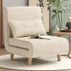 product-fancy-aa198611-2c0b-48a4-87cd-4d6de0f413bf 3-in-1 Convertible Sofa Bed Sleeper Chair with Pull-Out Bed, 6-Level Adjustable Backrest & Cushioned Armrests - Space-Saving Modern Furniture for Small Apartments, Dorms, Guest Rooms - Beige Sofa Chair Converts to Bed, Sleeper Sofa Bed