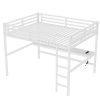 product-fancy-aa1ca45d-ec7f-43df-ace5-26eff49552a2 BELLEMAVE Queen Size Heavy-Duty Metal Loft Bed Frame with Built-In Desk, Side Ladder And Full Safety Guardrails, Noise-Reduced Loft Bed, No Box Spring Required, Modern Bedroom Furniture for Small Apartments, Off White
