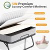 Compact & Durable 4-Section Folding Bed with Grey Fabric Cover - Sturdy Metal Frame, 75" x 31", Portable Roll-Away Design for Adults, Ideal for Guests, Students, Camping & Small Apartments, Garden Houses