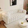 Modern Oversized 59.2" 2-Seater/80.3" 3-Seater Boucle Sofa Couch with 2 Pillows, Comfy Upholstered Sherpa Sofa, Tufted Cozy Deep Seat Cloud Couch for Living Room Apartment Office