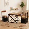 product-fancy-aa8f5c9f-0c10-4d8b-8514-8a6523b2eb44 4-in-1 Kids Table And 2 Chairs Set With Storage Bins, Rustic Toddler Activity Desk For Playroom, Wooden Childrens Furniture For Crafts, Drawing & Reading