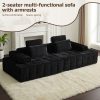 product-fancy-aa9f4038-7200-4ef2-b143-6beaf13b3124 L Couch Sofa Sectional for Sofa Living Room Convertible Couch Bed with Deep Seats Lounge Chairs, Corduroy, Boneless Sectional Couches, Living Room/Bedroom - Modular Living Room Furniture Set Ideal Multifunctional Couch - No Assembly Required (Black
