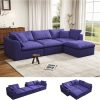 product-fancy-aafbbec7-7cd9-4c34-944e-fe7b46118dc7 Modular Sectional Sofa with Movable Ottoman | No Assembly Required, Boneless Cloud Couch, Deep Seat L-Shaped, Suitable for Living Room, Bedroom, and Apartment