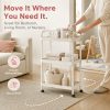 product-fancy-ab0ba5a9-761f-44a2-b950-fc948a890135 4-Tier Household Portable Floor Standing Nursing Cart with Handles, Storage Cart, Adjustable Multi-Level Changing Stand for Diapers, Bottles, And More