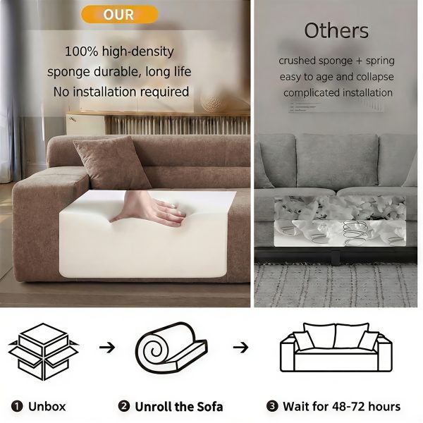 product-fancy-ab93c161-6dd0-4e52-a888-b4c76ce8cd65 120"Modern Minimalist Chenille Modular Sectional Sofa, Oversized 8-Seater Sleeper Sofa With Movable Ottoman, Thick Cushions, Upholstered Couch For Living Room, Bedroom, Office, Apartment