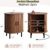 product-fancy-ab9d8fe0-1812-4f55-af3c-a822f3333a94 2pcs Mid-Century Modern End Table with Storage & Charging Station - Nightstand with Sliding Door Cabinet, Adjustable Shelf & Leg Pad, Compact Space-Saving Suitable for Small Spaces, Living Room, Bedroom - Assembly