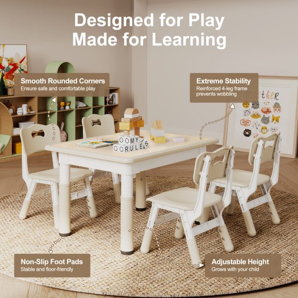 product-fancy-abb40917-b885-4cf5-b527-5d5153dd9eec Adjustable Table And 4 Chairs, 23.6" Graffiti Desk