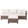 product-fancy-abc33e80-e525-42dd-9e53-cff7c3208455 RAISED Patio Furniture Set, 2piece/3piece/4piece/6piece Wicker Outdoor Patio Furniture Sets with Cushions And Coffee Table, Outdoor Sectional Boho Patio Conversation Set Sectional Sofa for Backyard, Porch, Beige/Blue