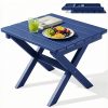 product-fancy-abda066b-59fd-46bc-ac28-6168232a3117 Collapsible Outdoor Side Table, Durable HDPE Adirondack Table, Convenient Portable End Table, Resistant to Weather for Camping, RV, Poolside, Garden, Suitable for Indoor And Outdoor Use