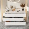 product-fancy-ac1da0c0-bf8f-4dc0-a19f-5faccc3f9dce Contemporary Glossy Dresser Storage Unit Featuring Six Drawers, a Wooden Double-Layer Shiny Chest Suitable for Bedrooms And Living Rooms, Designed with Simplicity And Elegance