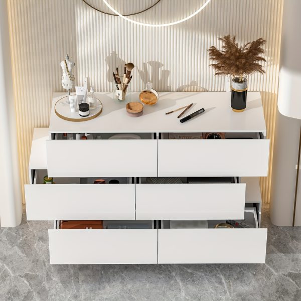 product-fancy-ac1da0c0-bf8f-4dc0-a19f-5faccc3f9dce Contemporary Glossy Dresser Storage Unit Featuring Six Drawers, a Wooden Double-Layer Shiny Chest Suitable for Bedrooms And Living Rooms, Designed with Simplicity And Elegance