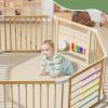 product-fancy-ac2e256a-8446-4fe4-9c90-c17c58099928 SLSY Foldable Wooden Baby Playpen Activity Center, Adjustable Size & Shape Portable Large Play Yard for Babies And Toddlers, Baby Fence Play Area Wood Gate 63"x63"x24"
