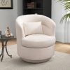 product-fancy-ac429a22-ca5a-40fc-ac6b-ea2716e7e310 Beige Upholstered Swivel Chair with a Pillow, Perfect for Accenting Your Living Room, Bedroom, Or Reading Area