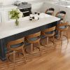 product-fancy-ac7b70f8-6b0e-4a5f-9f23-f2ad33c9bce1 3/4pcs Bar Stool Set: Luxurious Faux Leather, Swivel And Armless Kitchen Counter Stools with Thickened Cushion And Back Support, Designed for Kitchen Islands And Bar Counters