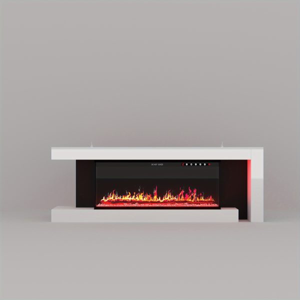 product-fancy-ac7f55e7-ecc6-4c23-9f0d-7d790345316f Modern TV Stand With Electric Fireplace, TV Console With Adjustable LED Lighting For TVs, Modern Entertainment Center With Storage, Media Console For Living Room